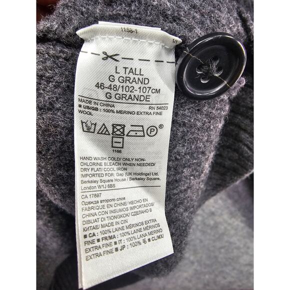 BANANA REPUBLIC LARGE TALL MERINO FINE WOOL SWEATER - Picture 6 of 7